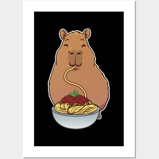 Capybara Spaghetti Bolognese Posters and Art